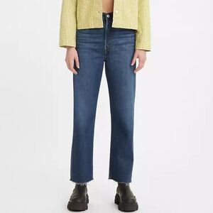 Levi's Premium Ribcage Straight Ankle Jeans Super High Rise Women's Size 24 x 27